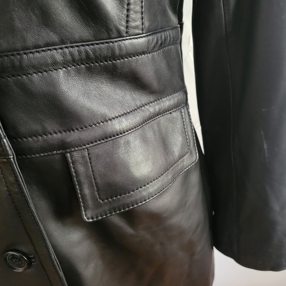 Marc New York Leather Coat • All Black • 3/4 Length • Size Medium - Picture 3 of 11
